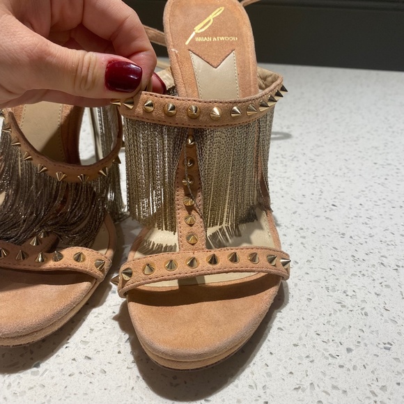 BRIAN ATWOOD Gold Studded Fringe Heels - Picture 3 of 10